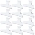 Set di 12 mollette per capelli bianche, pratiche clip per styling in plastica per uso quotidiano. - Confezione Singola / Bianco