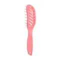 Pink curved vent hair brush for detangling and scalp massage, ideal for daily styling. - Pink