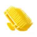 Brosse de massage du cuir chevelu jaune pour cheveux mouillés et secs, design ergonomique. - Jaune