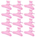 Set di 12 fermagli per capelli rosa, mollette becco d'oca professionali per styling parrucchiere. - Confezione Singola / Rosa