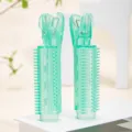Clip volumateur de racine de cheveux vert pailleté, rouleau en plastique transparent pour frange - 2 Pièces/Ensemble / Vert Pailleté