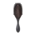 Spazzola per capelli in paglia di grano elastica, pettine da massaggio ergonomico per cute. - Rotondo / Sacchetto OPP / Nero