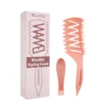 Set di pettini per styling rosa con strumento manico, spazzola per massaggio capelli portatile. - Set di 2 pezzi / Imballaggio in scatola / Rosso Albero della Seta