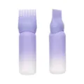 Lila Haarfärbeflasche mit Kamm und deutlichen Skalen für den professionellen Friseursalongebrauch - Farbverlauf Lila