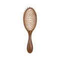 Spazzola per capelli in legno con cuscino e denti in legno, spazzola massaggiante per cuoio. - Legno Naturale Pelle Bianca