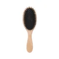 Natural wooden hair brush with mixed cushion bristles for scalp massage and smooth styling daily - M