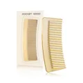 Gold electroplated wide tooth hair comb with packaging box for salon and daily styling use. - Box Packaging / Gold