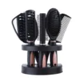 Set di spazzole per capelli con specchio, kit pettine per styling nero, supporto per 5 pezzi. - Imballaggio in sacchetto / Rosa