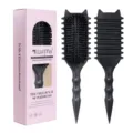 Brosse à cheveux noire oreilles de chat avec boîte rose, peigne coiffant coussin en plastique. - Sac OPP / Noir