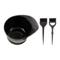 Professional black hair dyeing bowl and two brushes set for DIY salon hair color kit. - Double Brush Dyeing Bowl Set (TZ126)