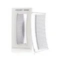 Electroplated pocket wide tooth comb salon hair styling tool with white packaging box - Box Packaging / Silver