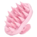 Pink silicone scalp massage brush, soft hair shampoo comb for daily hair washing and care. - Silicone / Pink