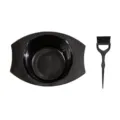 Professional black hair dyeing bowl and brush set for salon and home DIY hair coloring use. - Double Handle Dyeing Bowl Set (TZ127)