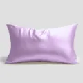 Federa in raso di seta viola chiaro di alta qualità, tessuto liscio e traspirante per dormire bene. - Stile con cerniera / Confezione Singola Con Sacchetto Colorato / Champagne
