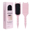 Brosse à cheveux rose avec design d'oreilles de chat et coussin d'air pour un coiffage en douceur. - Sac OPP / Rose