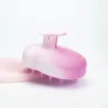 Pink gradient silicone shampoo brush scalp massager with ergonomic handle for daily hair care - Mango Shape / Gradient Grape Purple