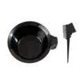 Black hair dyeing bowl and brush set for salon professional or home DIY hair color use. - Handheld Dyeing Bowl Set (TZ128)