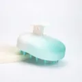 Silicone Scalp Massage Brush Hair Shampoos Comb White Green Gradient Soft Bristles - Mango Shape / Gradient Cyan Green
