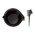 Black hair dye bowl and brush set for salon and DIY hair coloring tools, variant view. - Funnel Dyeing Bowl Set (TZ129)