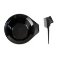 Black plastic hair dyeing bowl and brush set for salon coloring, DIY hair tinting tool kit. - Single Side Dyeing Bowl Set (TZ131)