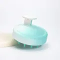 Cepillo masaje cuero cabelludo silicona cepillo champú con mango degradado verde blanco - Redondo / Degradado verde cian