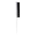 Clear glitter handle hair styling teasing brush with black bristles for volume. - Metallic Silver