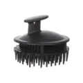 Black silicone scalp massage brush with ergonomic handle for hair washing and deep cleaning. - OPP Bag / Black