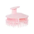 Cepillo de masaje para el cuero cabelludo de silicona rosa, peine de champú suave. - Bolsa de polietileno / Rosa