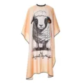 Cute sheep print salon hairdressing cape, waterproof barber cloth for cutting, styling, coloring. - Cartoon Sheep Style (Model N) / Orange