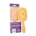 Spazzola per capelli da massaggio in plastica arancione con design a scheletro ventilato. - Imballaggio in sacchetto / Lanugine di Pesca