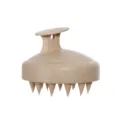 Spazzola per massaggio cuoio capelluto beige maculata con manico ergonomico e setole morbide. - Rotondo / Giallo ocra