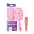 Set spazzola capelli cava rosa in plastica, spazzola districante per capelli umidi o asciutti. - Completo Rosa Cipria Composto Da 2 Pezzi / Imballaggio in sacchetto