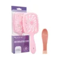 Spazzola per capelli da massaggio a scheletro d'aria rosa con scatola e strumento di pulizia. - Set Di 2 Ciprie Anti-rossore / Imballaggio in sacchetto