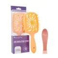 Spazzola per capelli ventilata in plastica con attrezzo, comodo pettine massaggiante per capelli. - Set di 2 pezzi / Imballaggio in sacchetto / Lanugine di Pesca