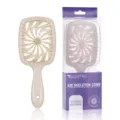 Spazzola per capelli da massaggio cava in plastica con scatola viola, uso umido e asciutto. - Giallo Paglia di Grano / Imballaggio in sacchetto