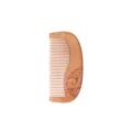 Carved peach wooden comb with fine teeth, traditional design for daily hair care routine. - Short Crescent