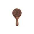 Spazzola capelli legno rotonda cuscino aria sandalo pettine massaggio marrone variante cura - Legno Naturale Tondo Piccolo
