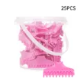 Roze haarwortel volumeklitten set met doorzichtige opbergbak, 25 stuks per verpakking. - Groot Roze / 25 Stuks/Vat