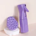 Paarse continue spuitfles en hoofdhuid massage borstel haarverzorgingsset voor dagelijks - Serie 1 (Spuitfles & Massageborstel) / Paars