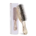 Spazzola per capelli districante dorata con scatola per massaggio del cuoio capelluto. - Manico Lungo (21.PS2020) / Imballaggio in scatola / placcatura in oro