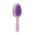 Spazzola shampoo massaggio cuoio capelluto in silicone viola con manico e setole doppie. - ABS Doppio Viola