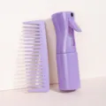 Wheat straw wide tooth comb and continuous spray bottle set in purple for hair care. - Series 1 (2-Piece Set) / Purple