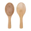 Spazzola per capelli in legno naturale con perni in bambù e cuscino d'aria per una cura delicata. - Stile Tondo Grande