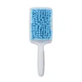 Spazzola per capelli asciuganti in microfibra con manico grigio e setole blu morbide - Blu