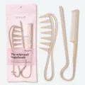 Set de peine para el pelo de paja de trigo antiestático resistente al calor estilismo. - Juego de 2 Amarillo Tierra