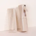 Wheat straw continuous spray bottle and wide tooth comb set for hair care and scalp massage - Series 1 (2-Piece Set) / Beige