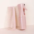 Pink wheat straw hair comb and continuous spray bottle set, stylish daily hair care tool. - Series 1 (2-Piece Set) / Pink