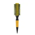 Spazzola per capelli rotonda termica in alluminio giallo con setole naturali per styling - 16# / Giallo