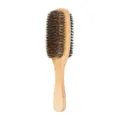 Wooden double-sided beard brush with natural boar bristles for men hair styling daily care - L