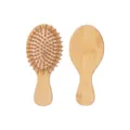 Mini spazzola per capelli in legno con setole massaggianti, pratico strumento per uso quotidiano. - Stile Tondo Piccolo